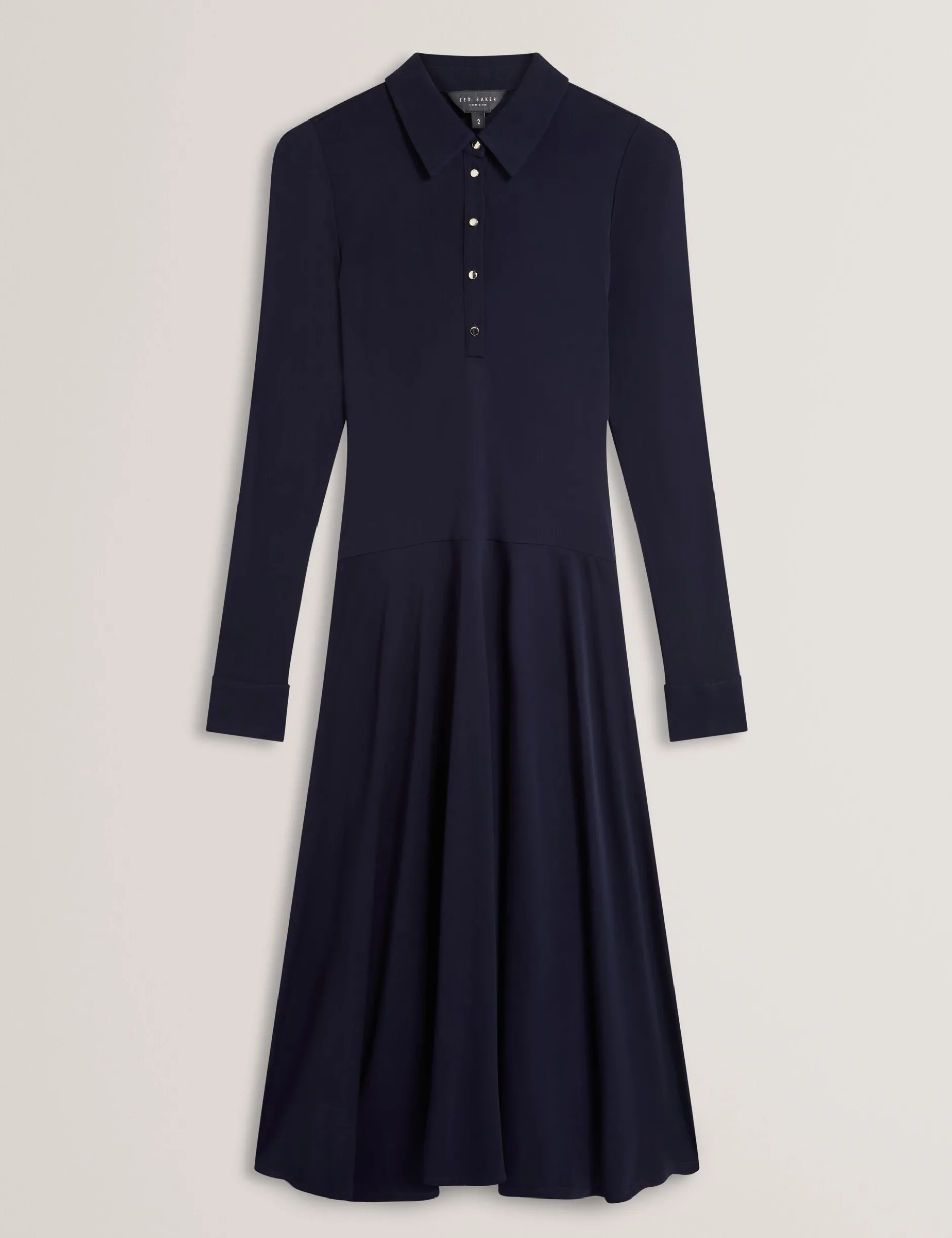 Asymmetrisches Jersey-Midi-Hemdkleid