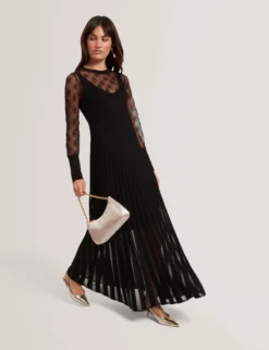 Asymmetrisches Midikleid aus Pointelle-Strick