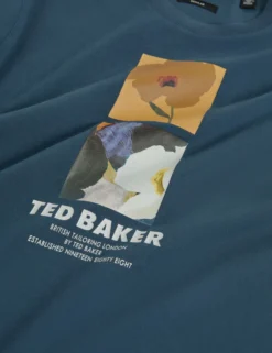 Baumwoll-T-Shirt mit doppeltem Blumenmuster