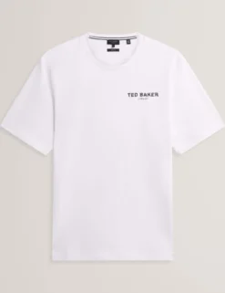Baumwoll-T-Shirt mit Flamingo-Rückengrafik