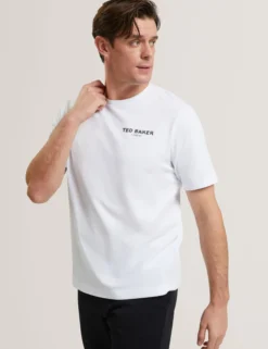 Baumwoll-T-Shirt mit Flamingo-Rückengrafik