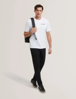 Baumwoll-T-Shirt mit Flamingo-Rückengrafik