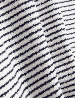 Baumwoll-T-Shirt mit Strukturstreifen und Rundhalsausschnitt
