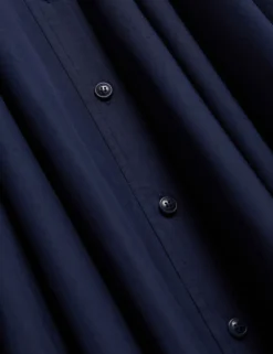 Baumwoll-Wickelkleid mit Cut-Outs, Midi-Länge, Hemdbluse