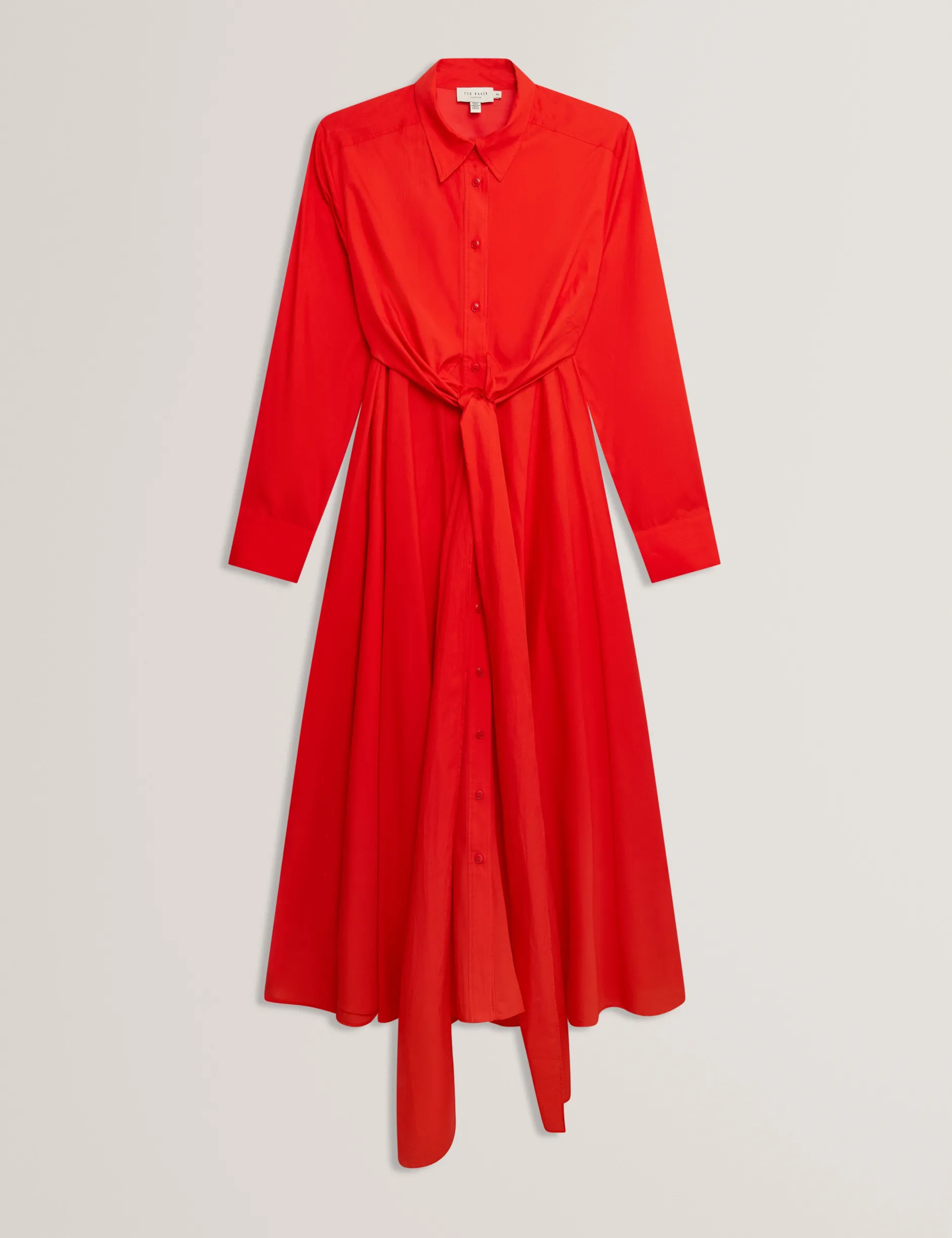 Baumwoll-Wickelkleid mit Cut-Outs, Midi-Länge, Hemdbluse