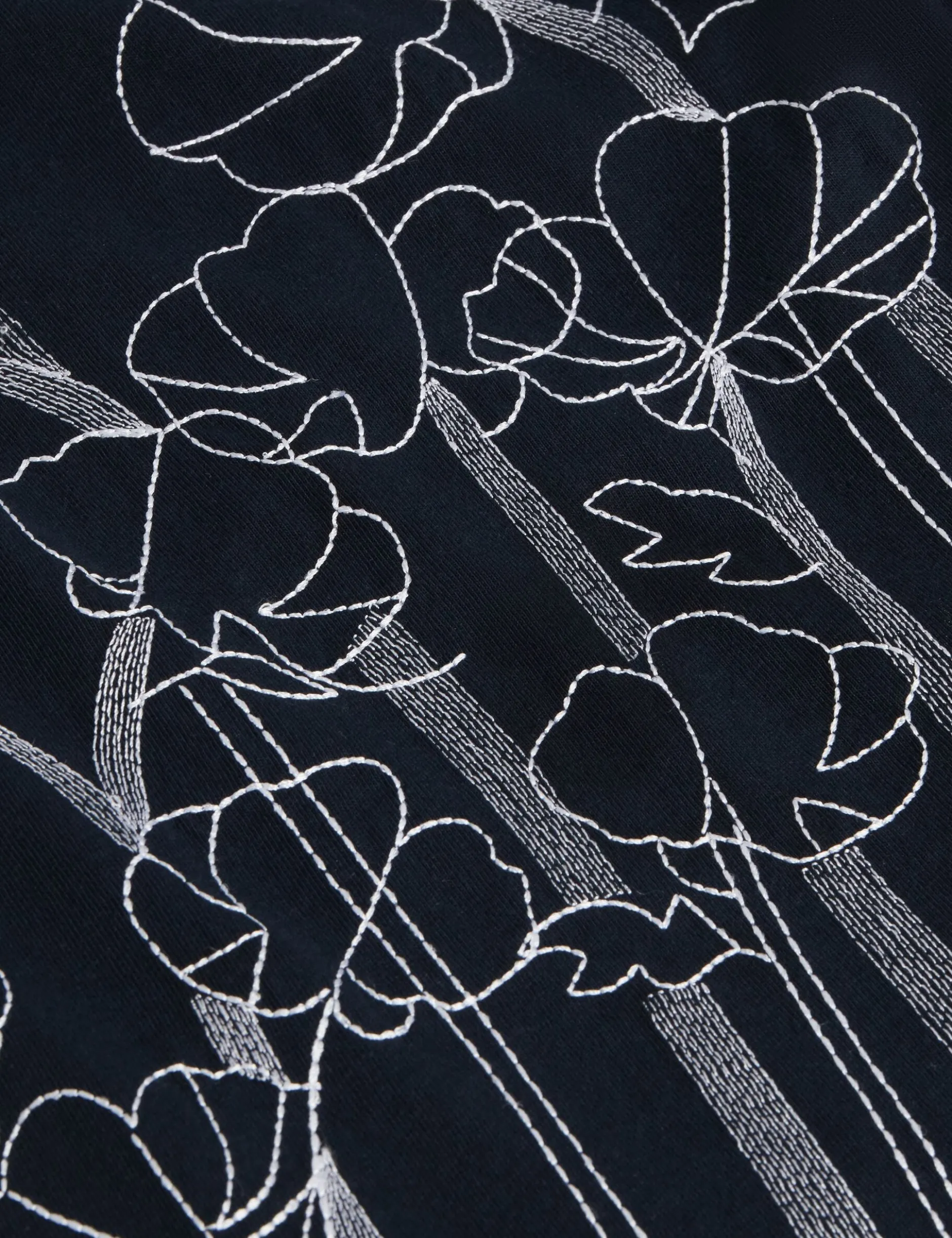 Besticktes Hemd aus reiner Baumwolle mit Blumenmuster