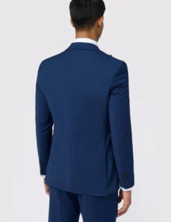 Blaue, schmal geschnittene Anzugjacke aus hochwertigem Wollmischgewebe