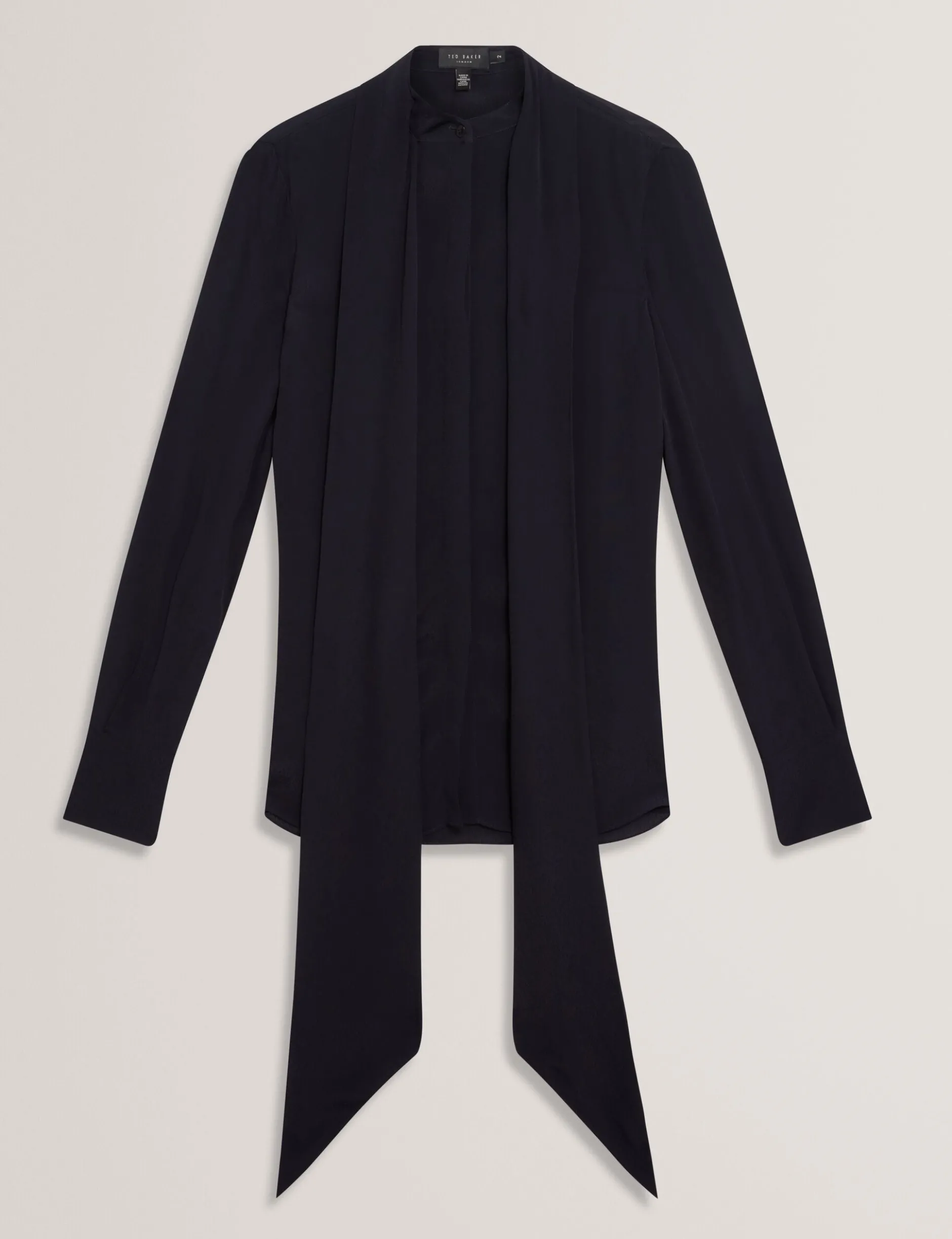 Bluse mit Schleifenkragen und langen Ärmeln