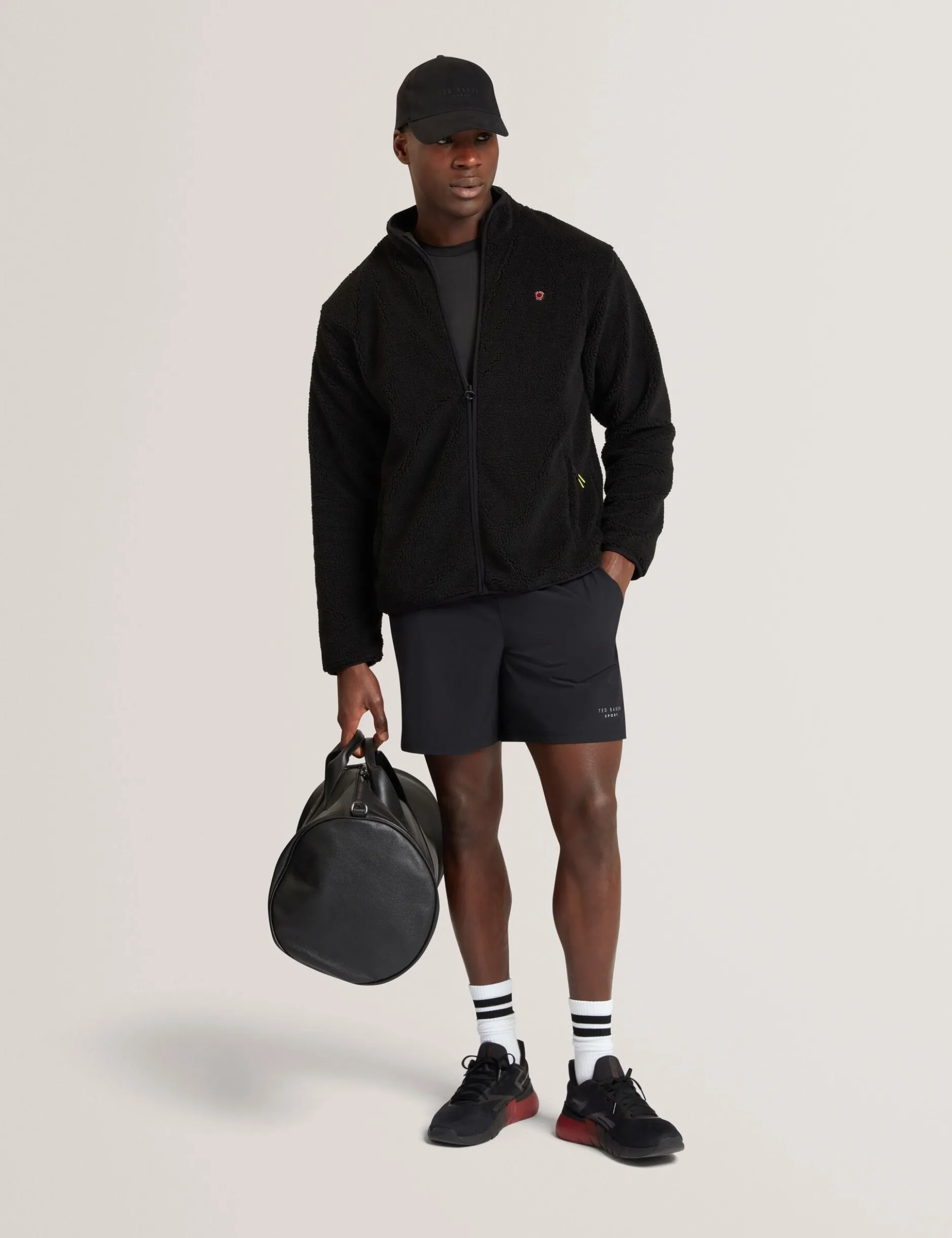 Borg Fleece-Trainingsjacke mit Reißverschluss