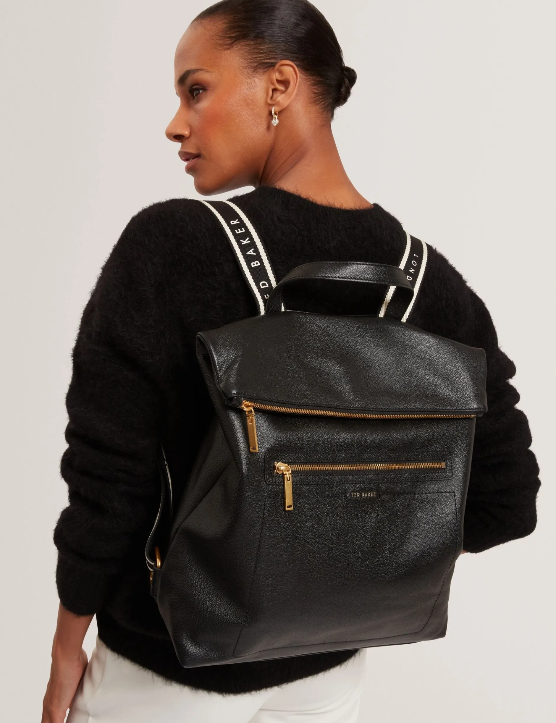 Branding Webbing Großer Lederrucksack