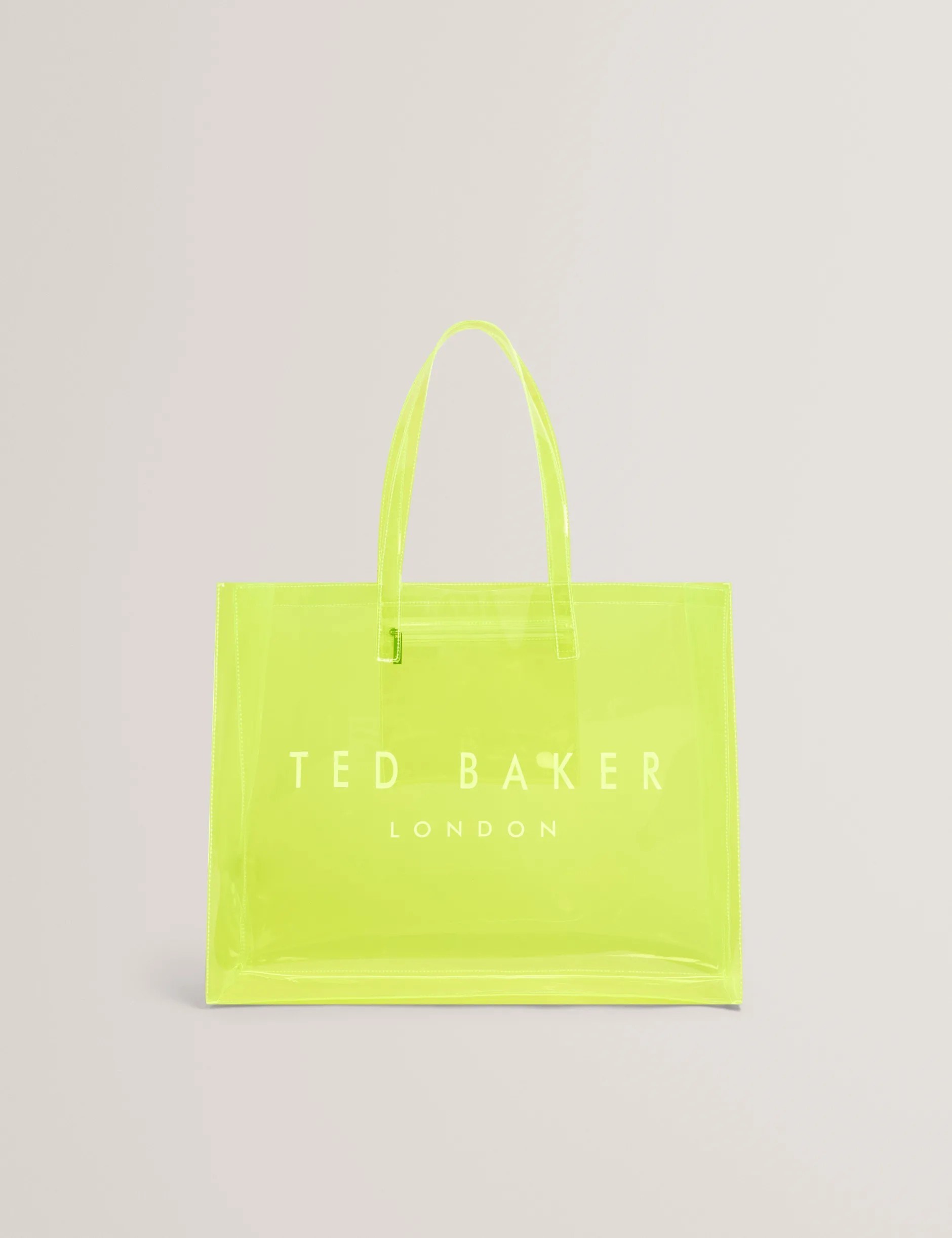 Breite Tragetasche mit Neon-Symbol aus durchsichtigem Vinyl