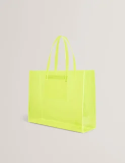 Breite Tragetasche mit Neon-Symbol aus durchsichtigem Vinyl