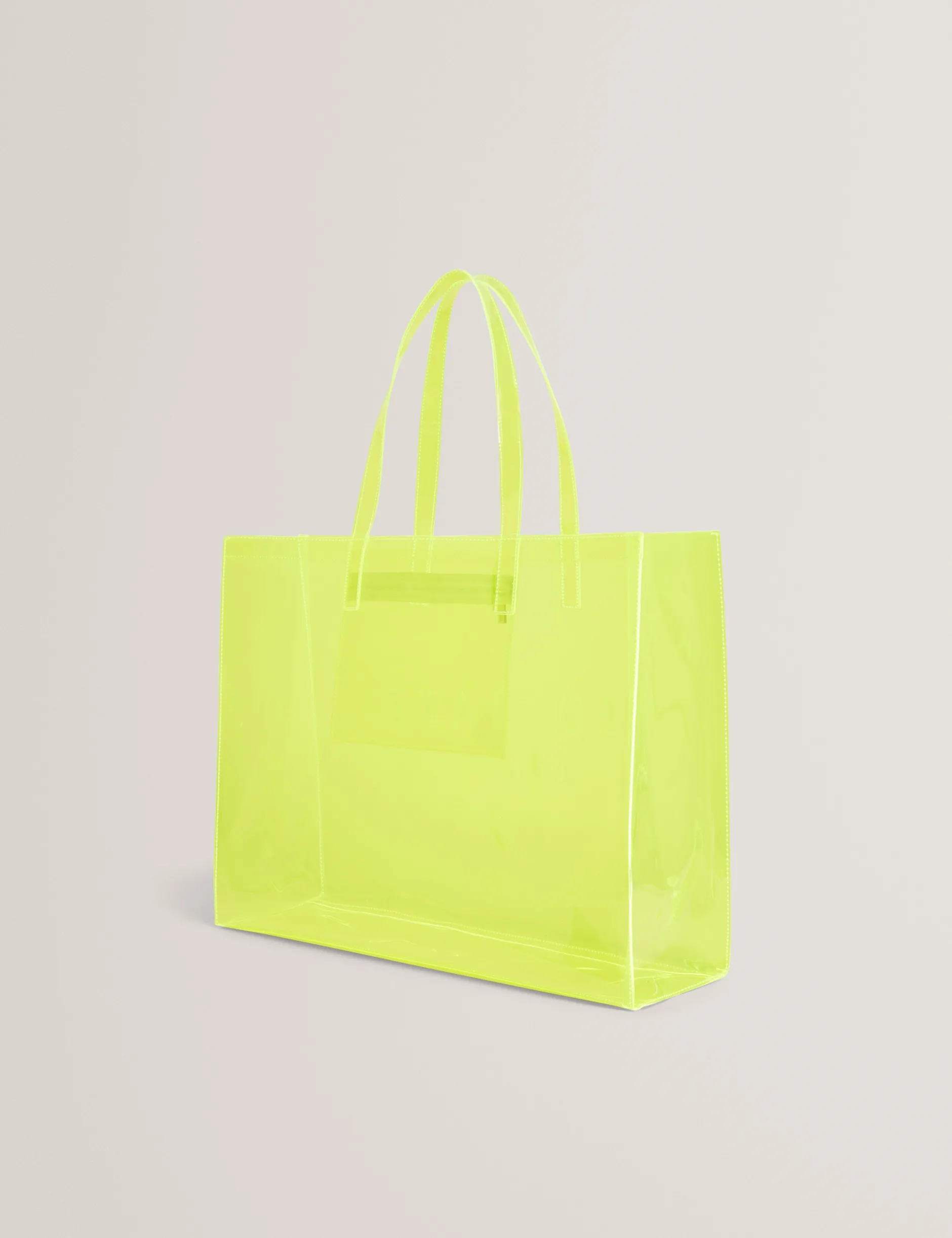 Breite Tragetasche mit Neon-Symbol aus durchsichtigem Vinyl