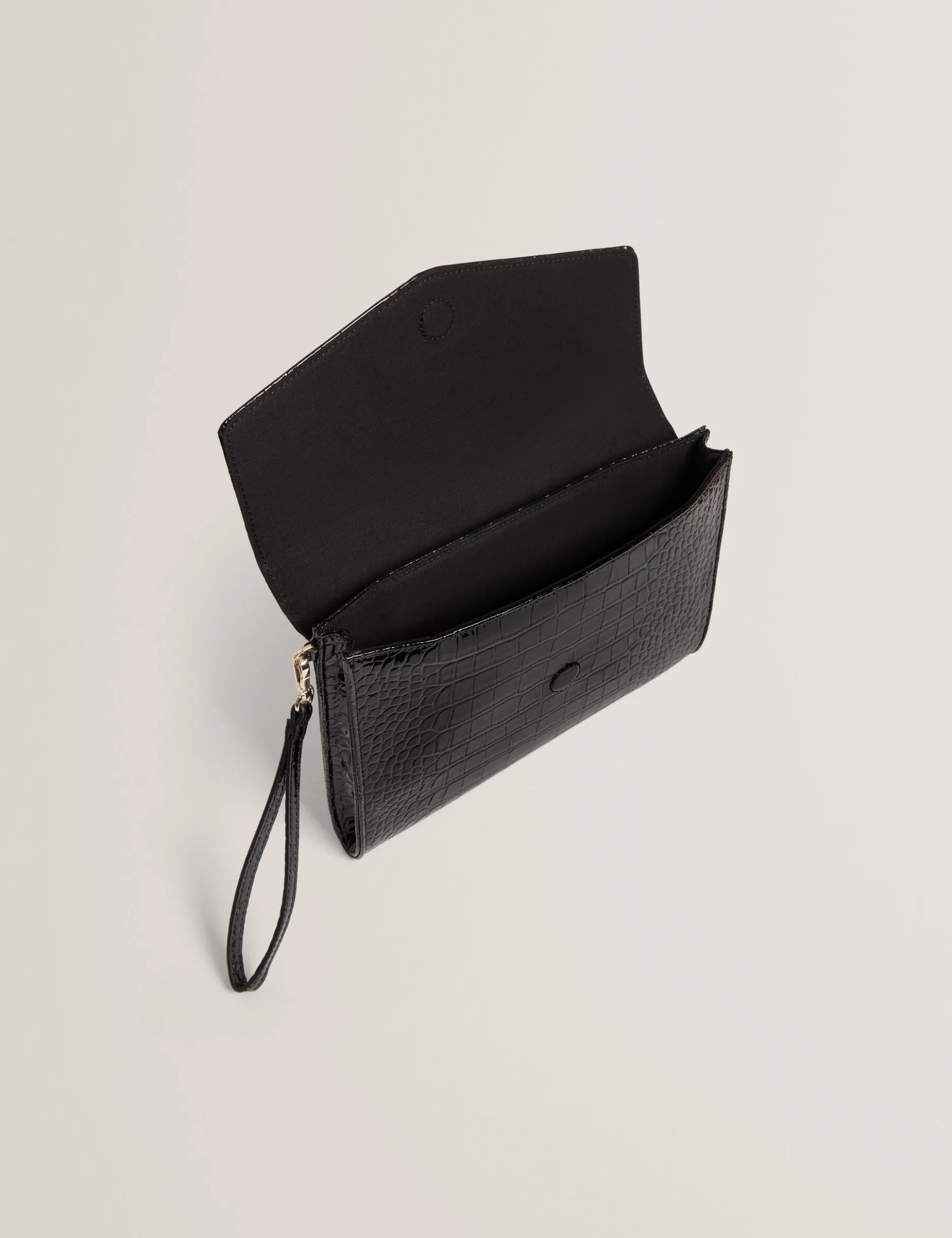 Clutch-Tasche in Kroko-Optik