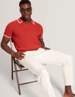 Elegante, schmal zulaufende Baumwoll-Stretchhose