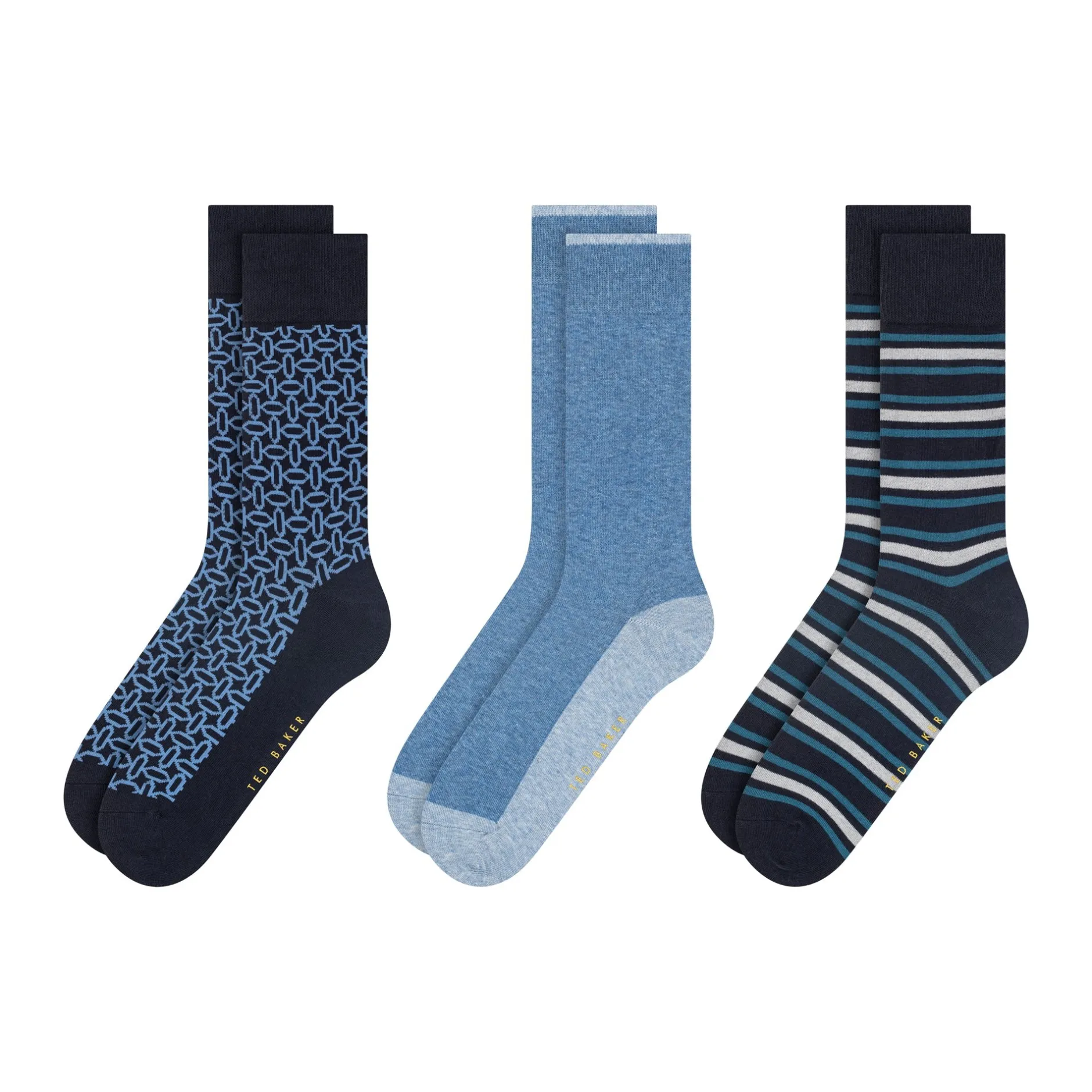 3er-Pack bedruckte Crew Socken