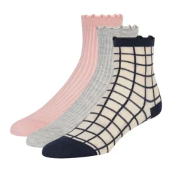 3er-Pack gemischte Rüschen-Knöchelsocken