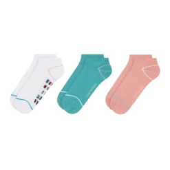 3er-Pack kontrastfarbene Zehenkappen-Sneakersocken