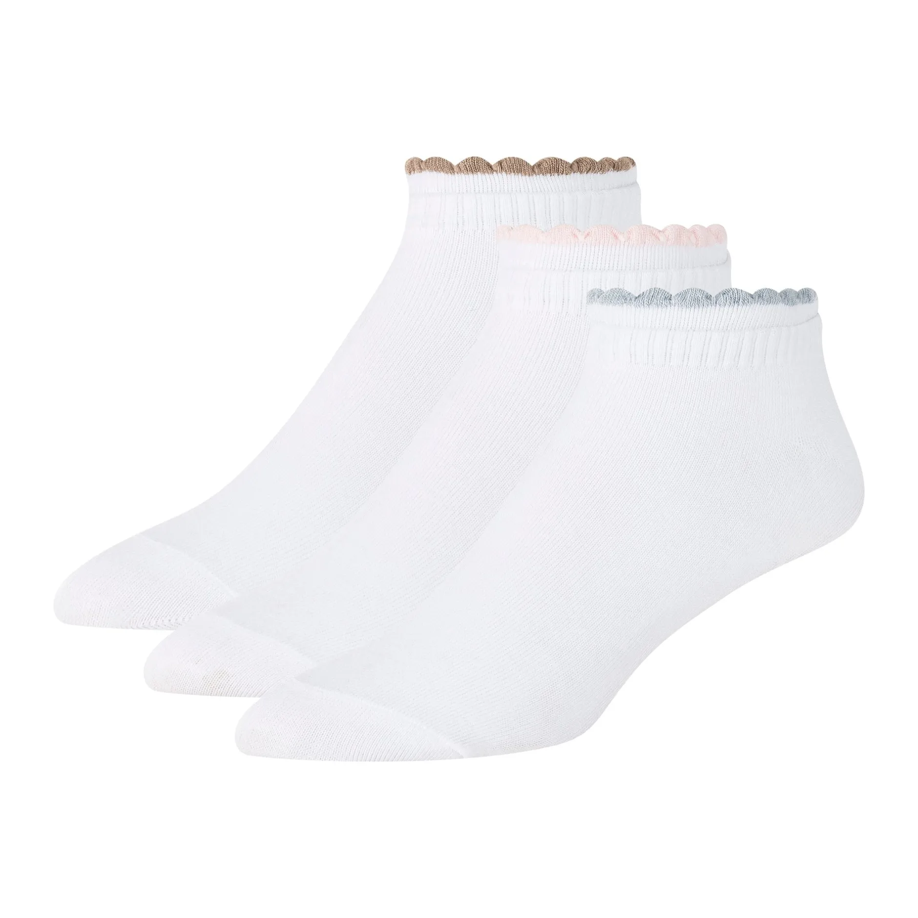 3er-Packung kurze, gewellte Knöchelsocken
