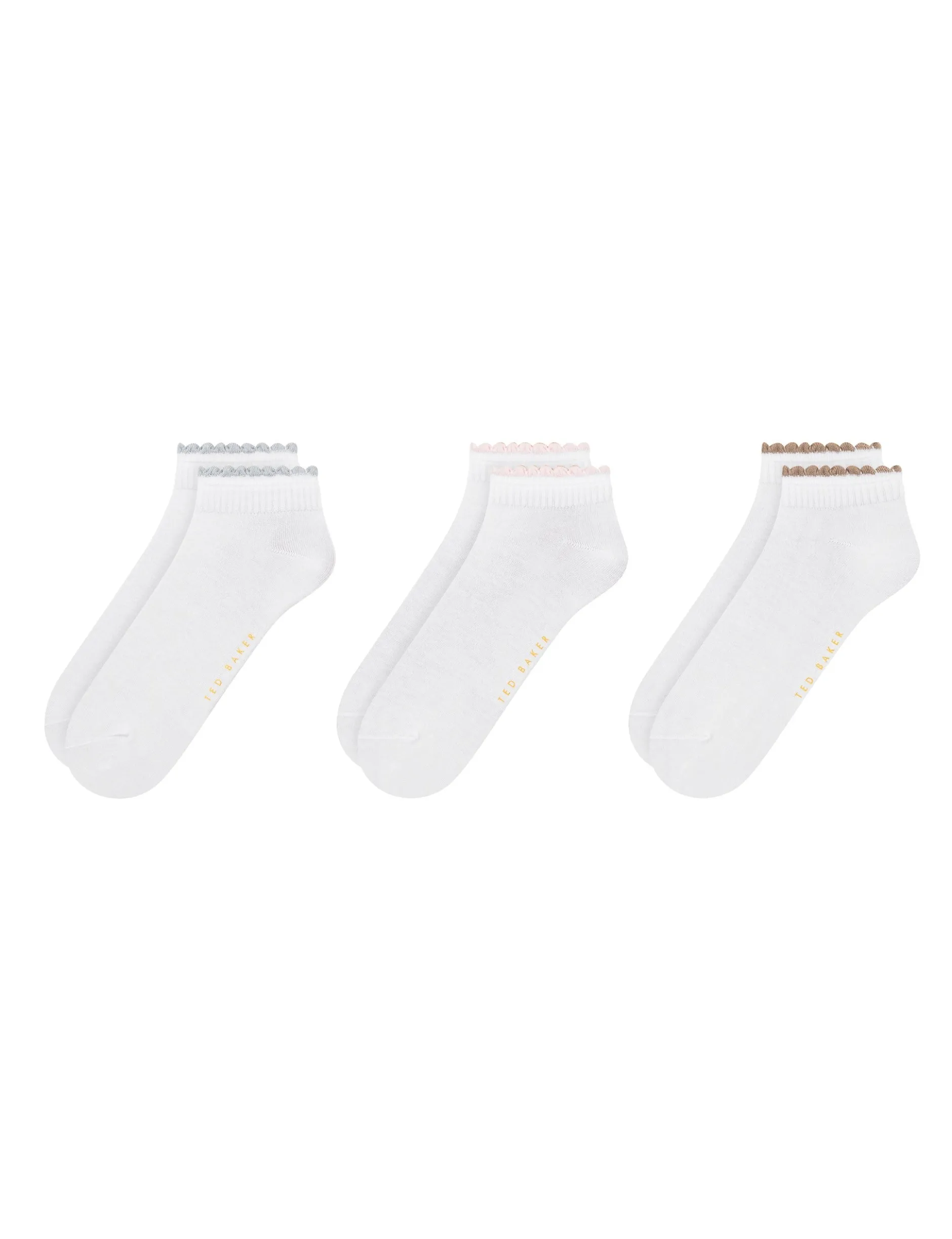 3er-Packung kurze, gewellte Knöchelsocken