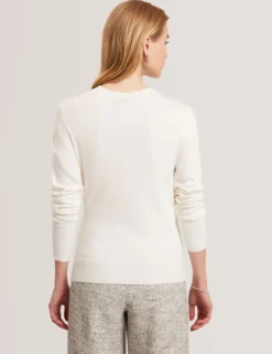 Feinstrickoberteil mit drapierter Satin-Vorderseite