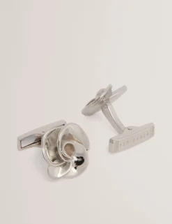 Geformte 3D-Manschettenknöpfe aus Metall in Rosenform