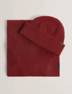 Geschenkset aus gerippter Mütze und Schal