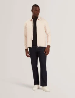 Gestepptes Overshirt mit Struktur und Reißverschluss