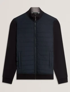 Gesteppte Strickjacke mit durchgehendem Reißverschluss vorne