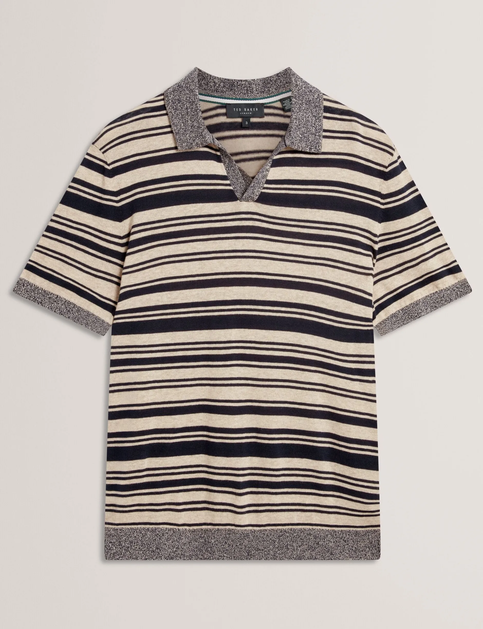 Gestreiftes Poloshirt aus Leinenmischgewebe