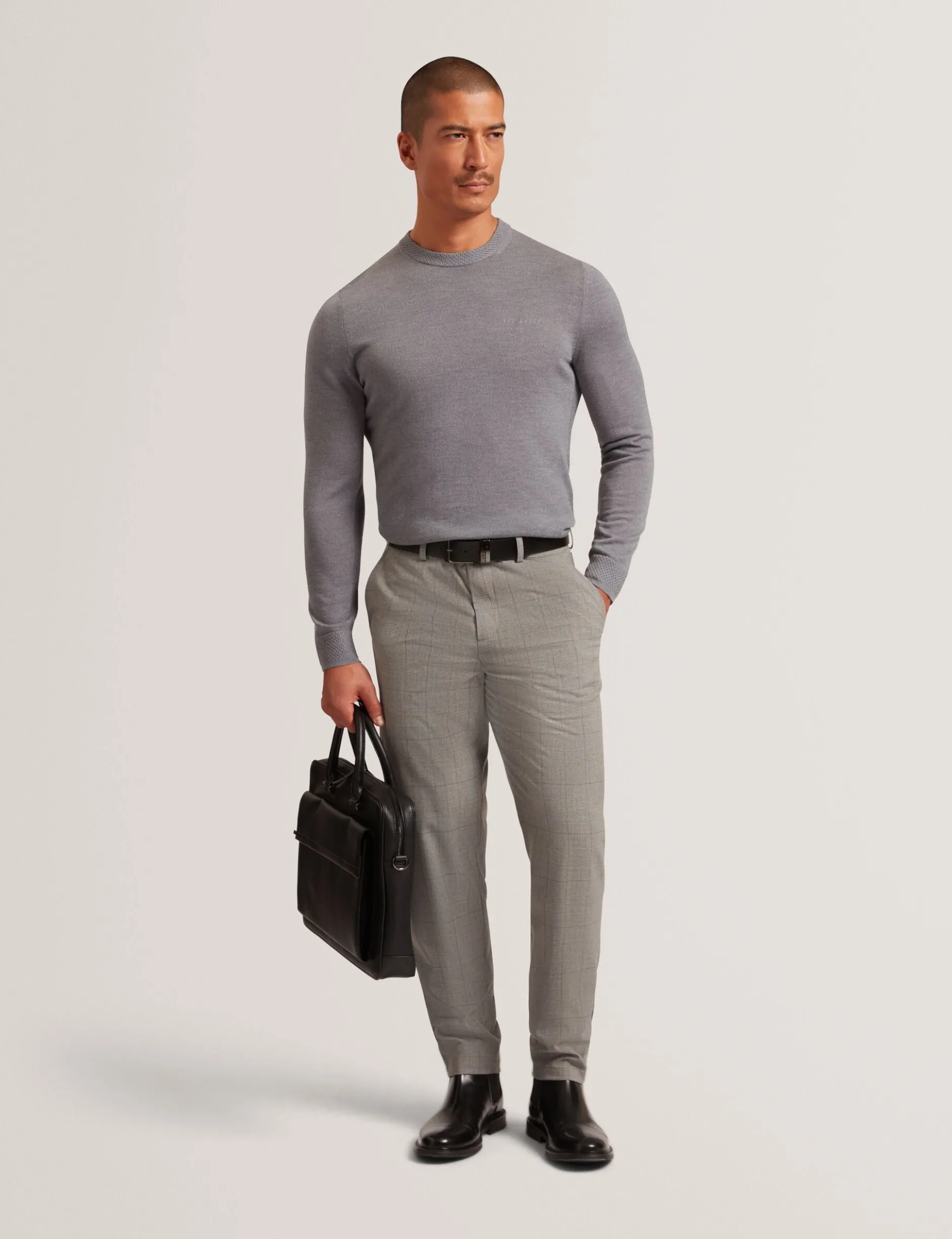 Glen Check Hose mit Bundfalten