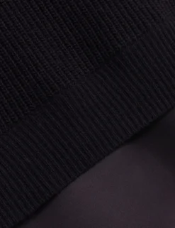 Grobstrick-Kurzarmshirt mit Hemdsaum