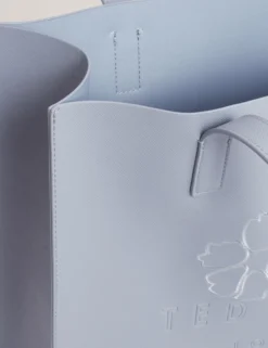 Große bestickte Shopper-Tasche mit Blumenmuster und Anhänger