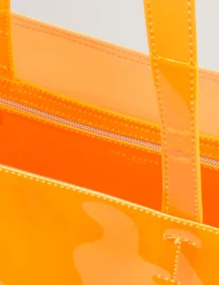 Große, faltbare Einkaufstasche aus Neon-Vinyl