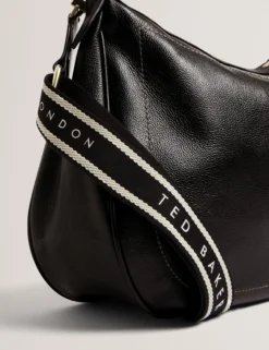 Große Hobo-Tasche aus Leder mit Gurtband