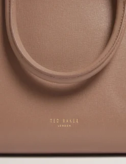 Große Leder-Einkaufstasche mit Bardetail
