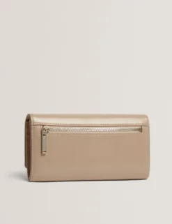 Große zweifach faltbare Handtasche aus Leder mit Bar-Detail