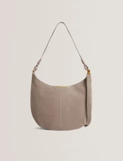 Hobo Bag aus Wildleder mit Stangendetail