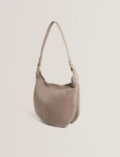 Hobo Bag aus Wildleder mit Stangendetail