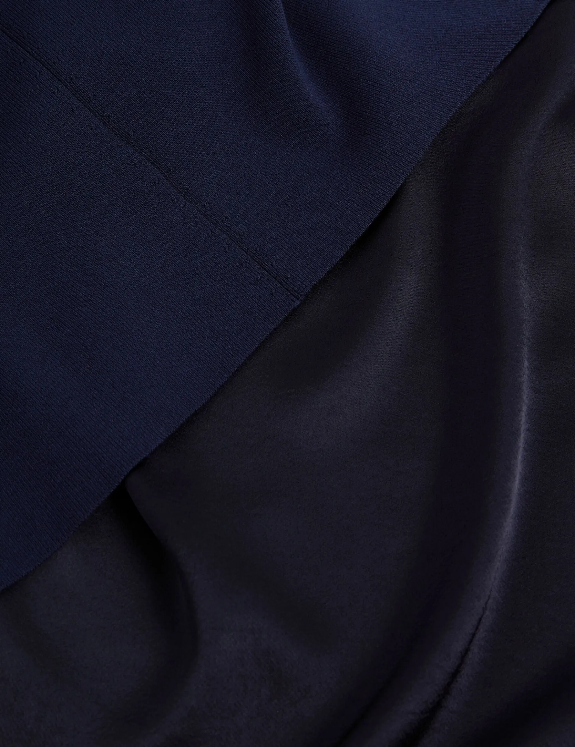 2-in-1 Satin-Unterkleid mit Strickoberteil