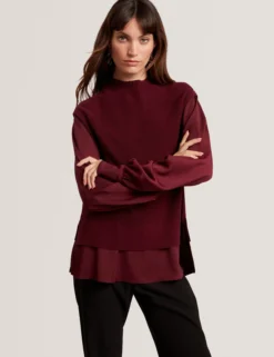 2-in-1 Strickweste Langarmshirt