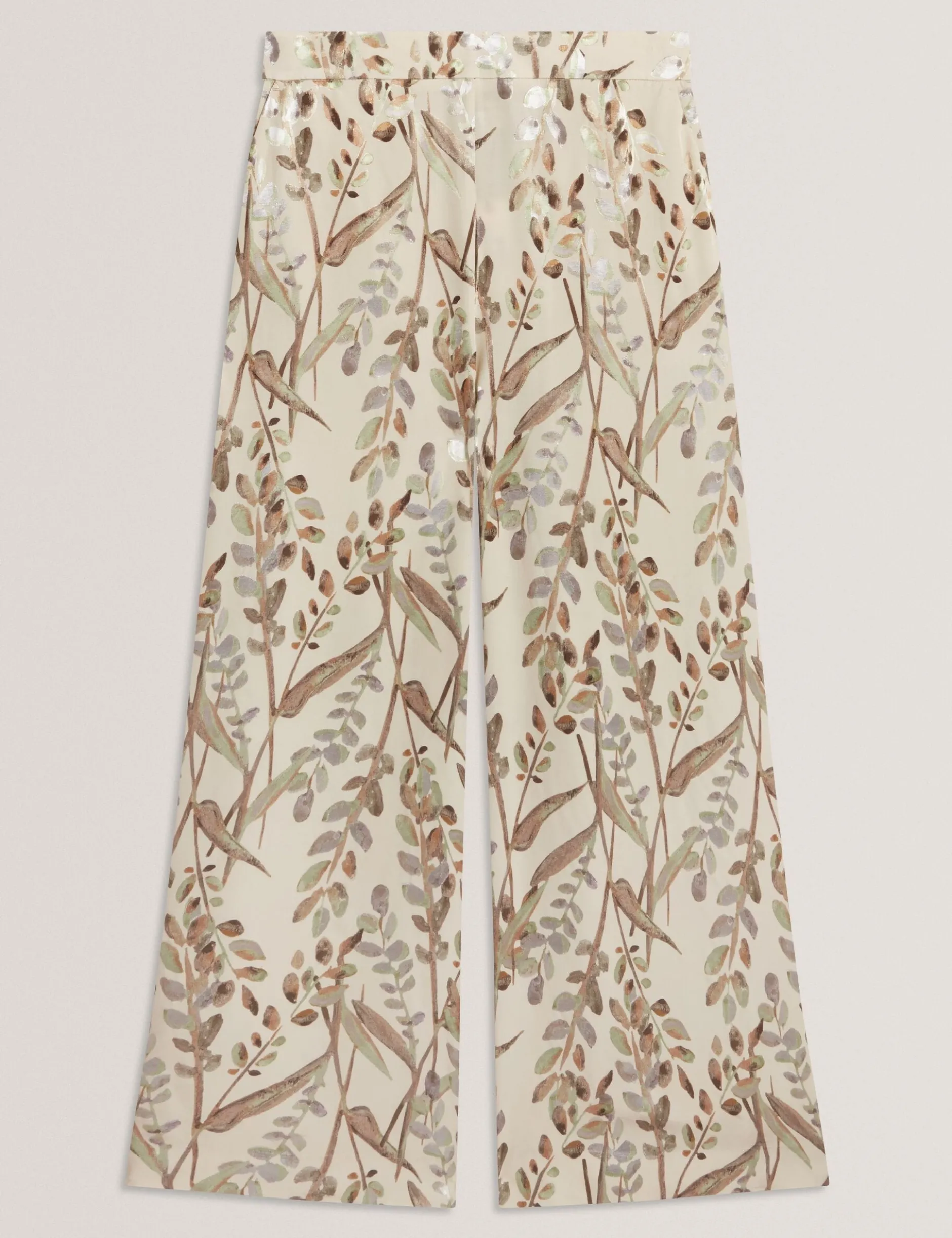 Jacquard-Hose mit weitem Bein und Blattmuster