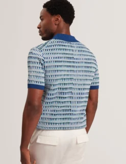 Jacquard-Karo-Strickpolo