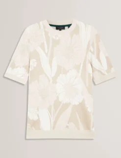 Jacquard-T-Shirt aus botanischer Wollmischung