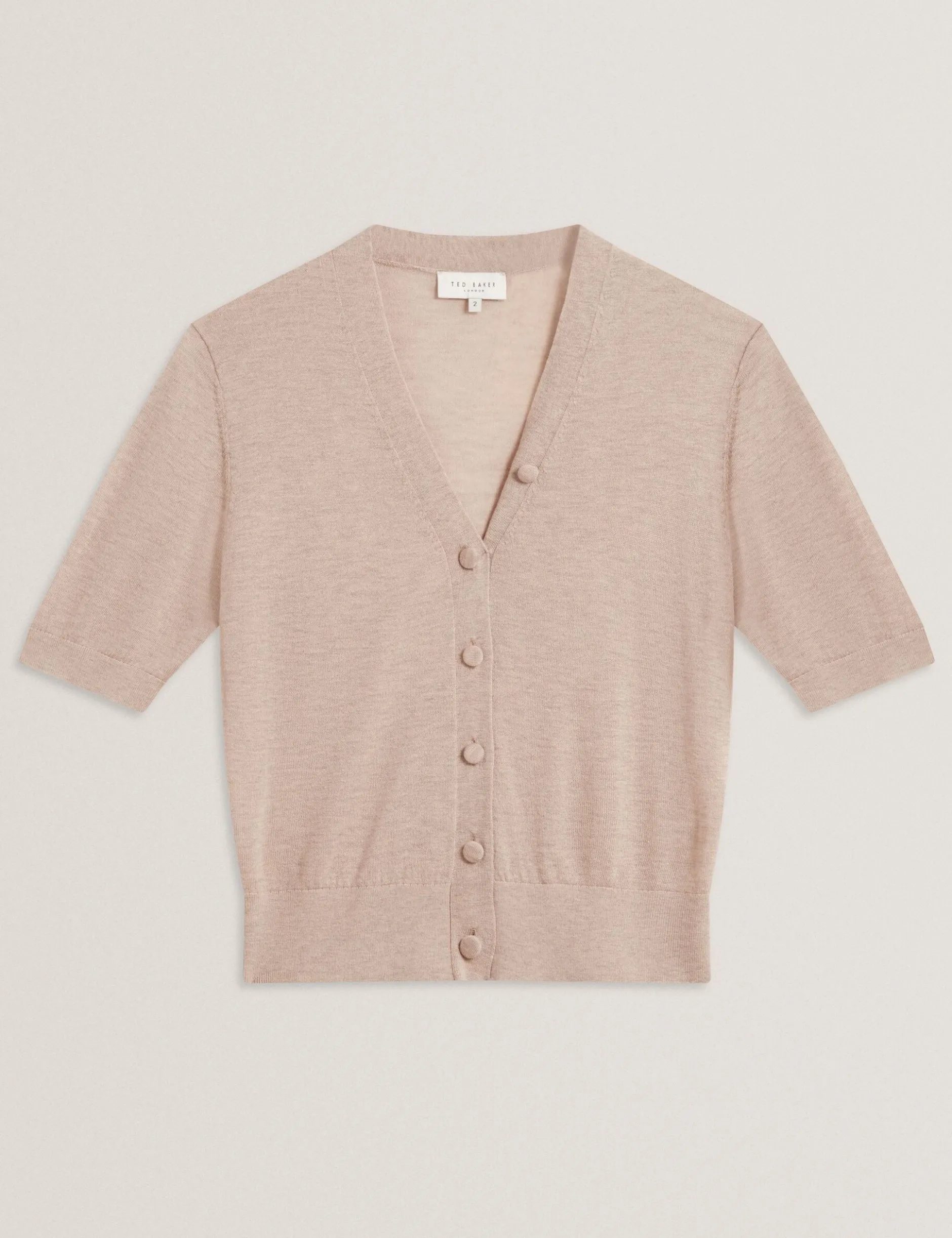 Kurzärmelige Strickjacke aus Merinowolle
