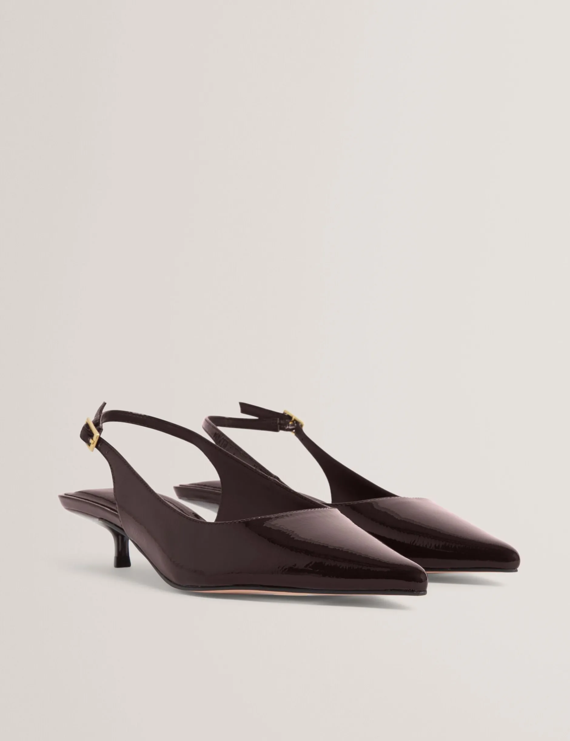 Lackleder-Slingback-Kitten-Heel-Schuhe