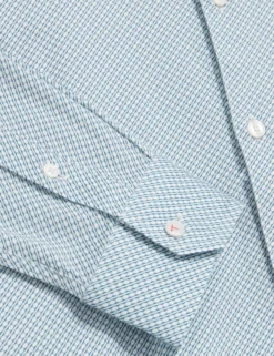 Langarm-Slim-Fit-Shirt mit Mikro-Geo-Print