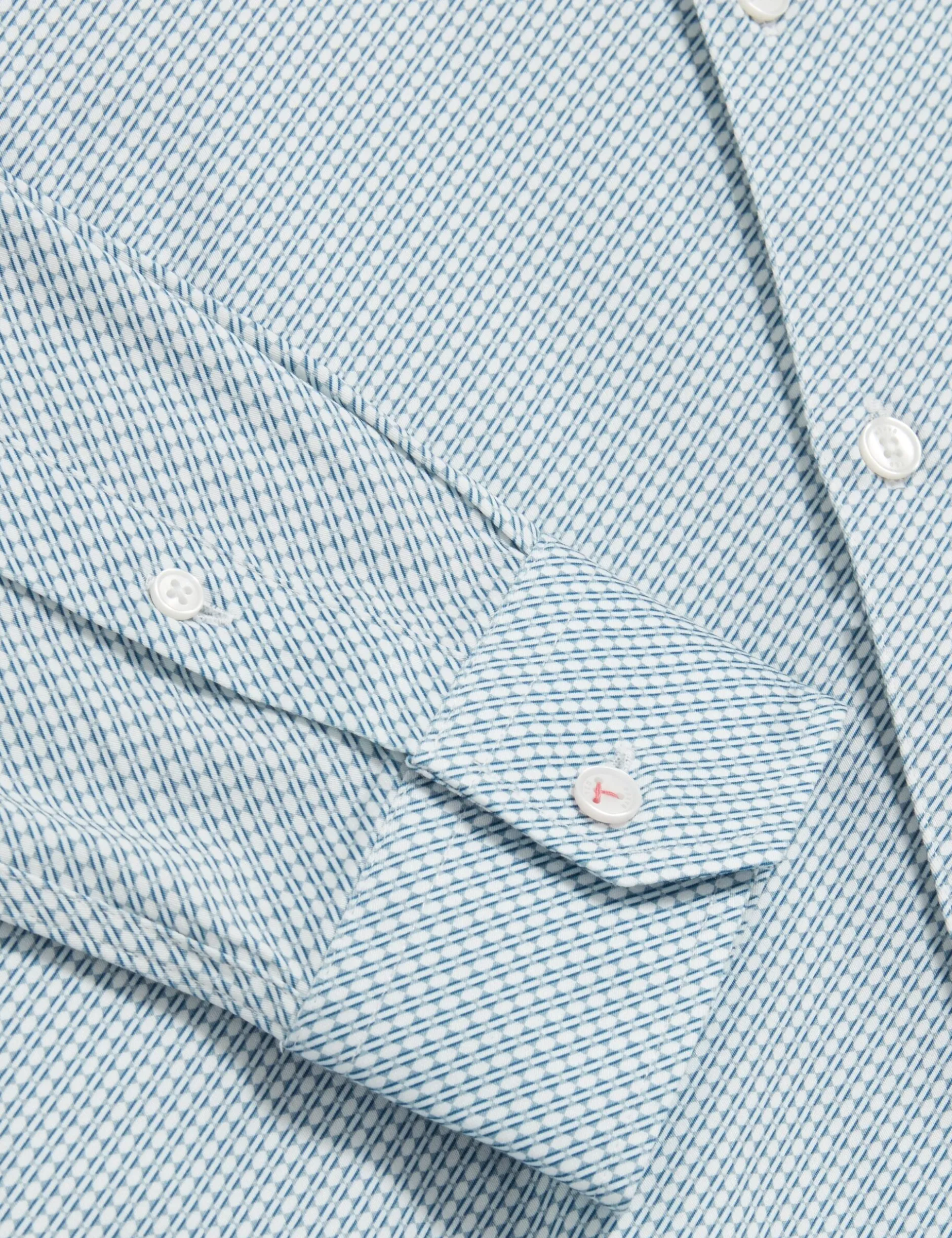 Langarm-Slim-Fit-Shirt mit Mikro-Geo-Print