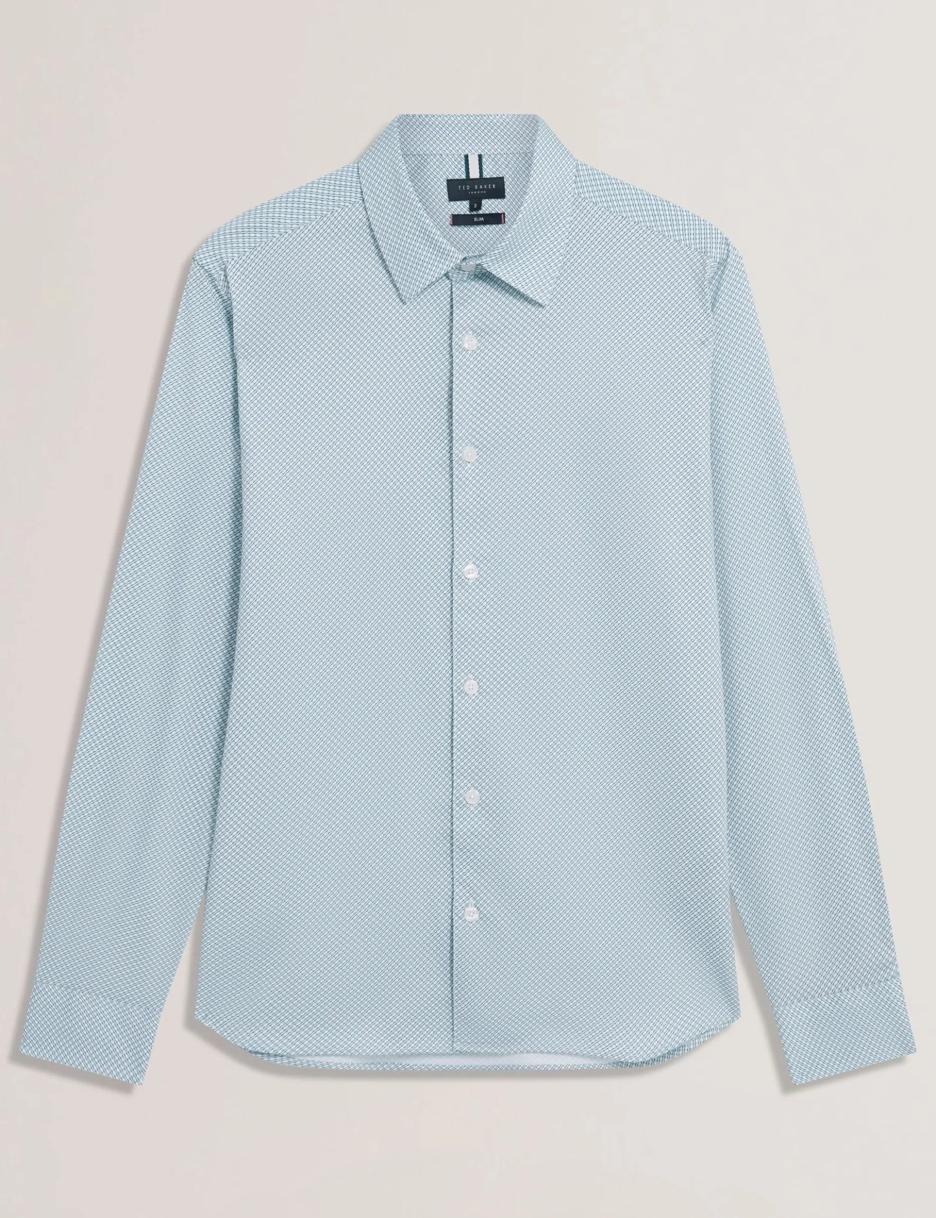 Langarm-Slim-Fit-Shirt mit Mikro-Geo-Print