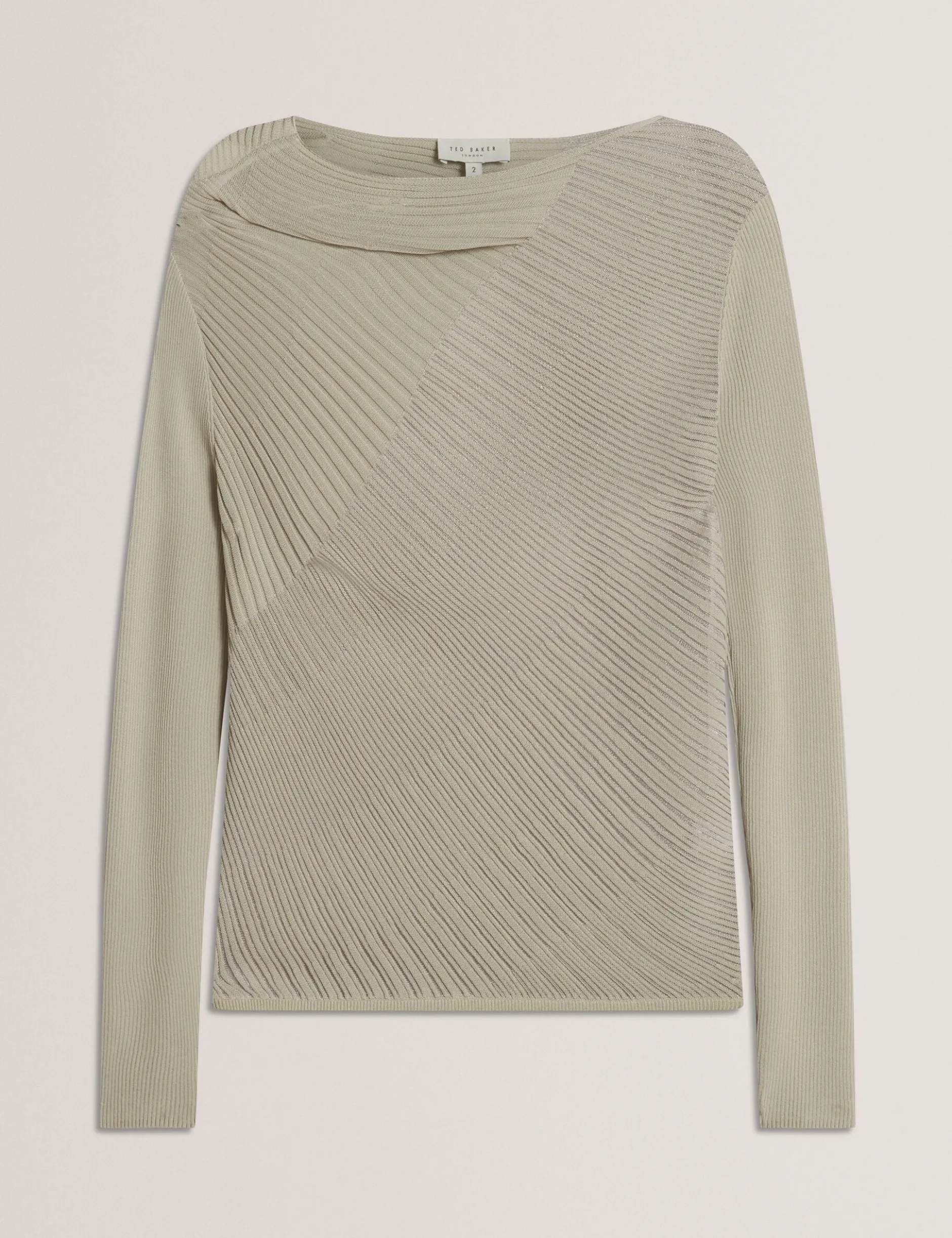 Langarm-Strickoberteil mit transparenten Details
